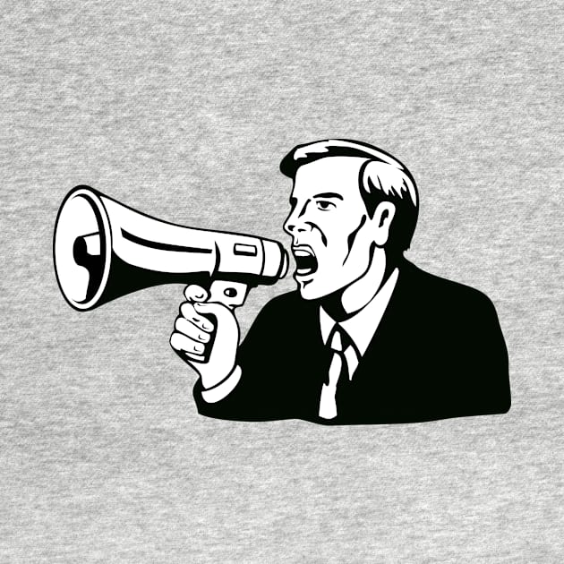 Businessman with Megaphone Retro by retrovectors